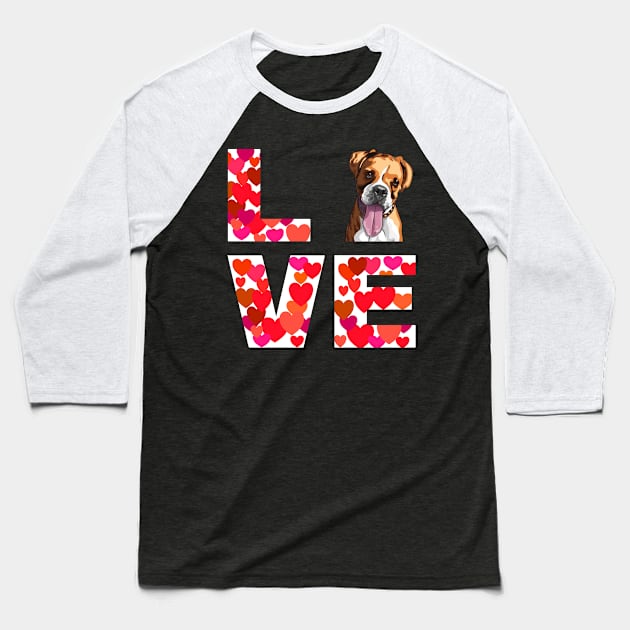 Love boxer Dog Design Design Baseball T-Shirt by Schimmi